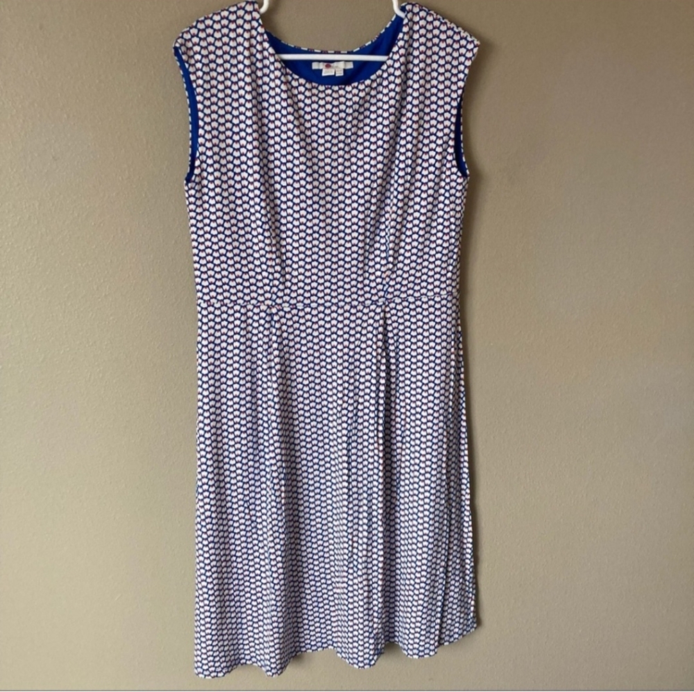 Boden blue red floral petal dress 10